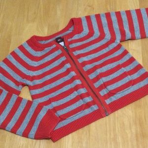 Tea Collection zip-up striped sweater